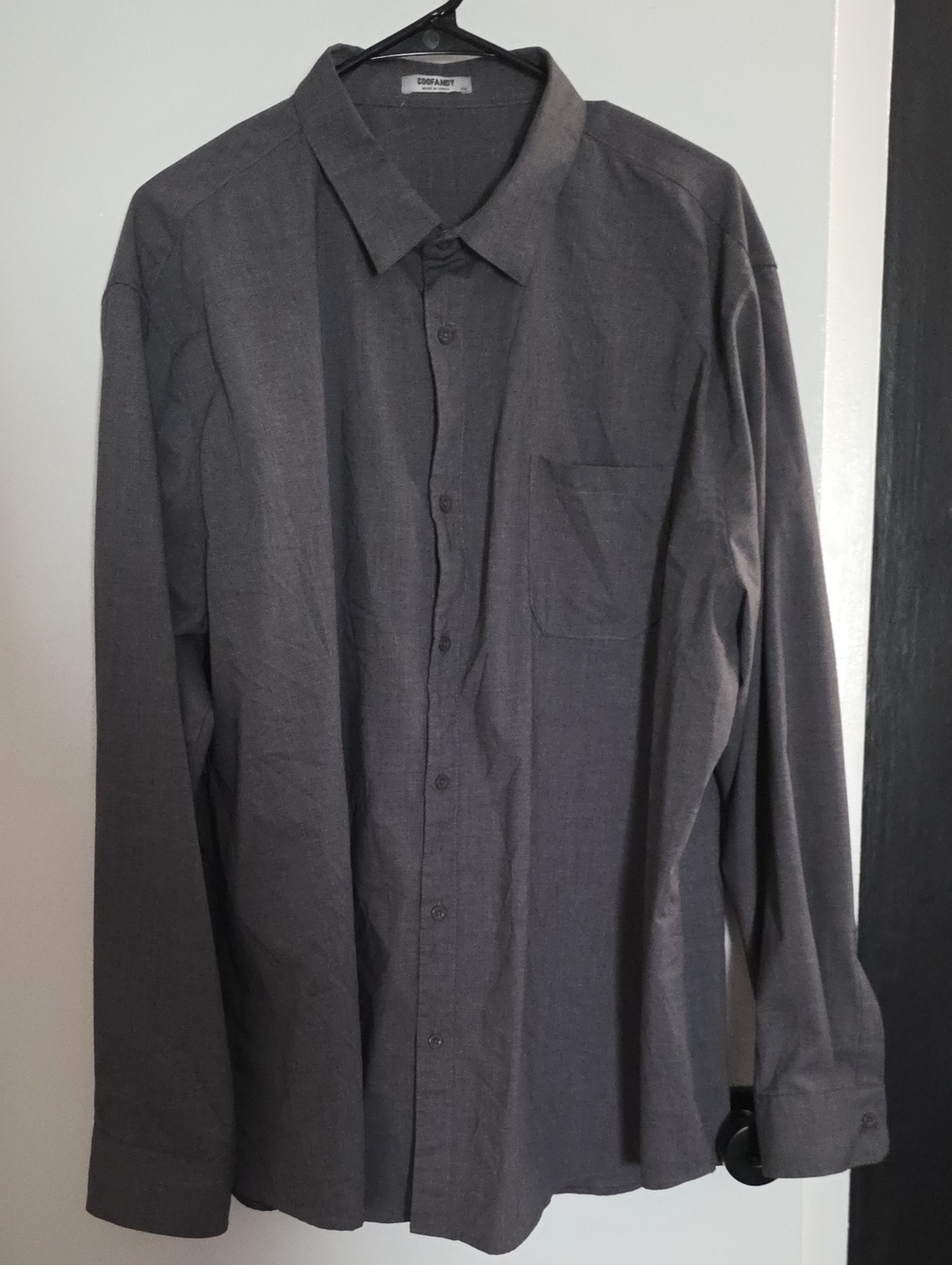 Goodfellow & Co Men's Dark Gray Long-Sleeve Button-Down Shirt